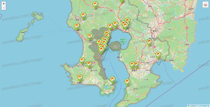 鹿児島県のSeria（セリア）の店舗地図