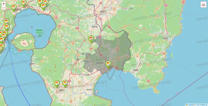 鹿児島県のSeria（セリア）の店舗地図