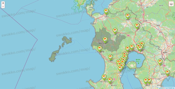 鹿児島県のSeria（セリア）の店舗地図