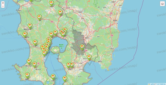 鹿児島県のSeria（セリア）の店舗地図