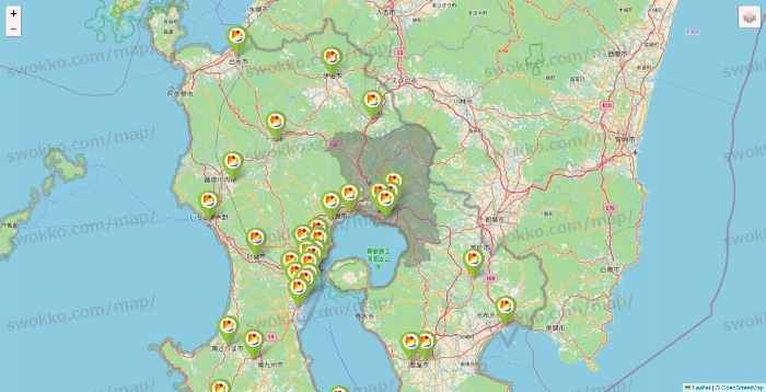 鹿児島県のSeria（セリア）の店舗地図