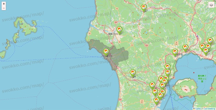 鹿児島県のSeria（セリア）の店舗地図