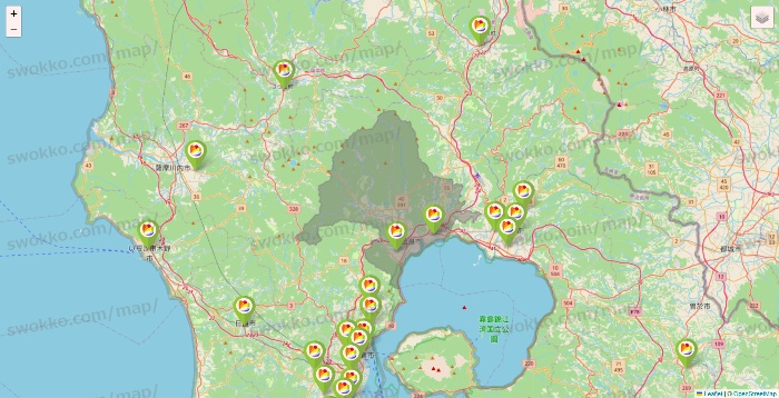 鹿児島県のSeria（セリア）の店舗地図