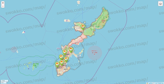 沖縄県のSeria（セリア）の店舗地図