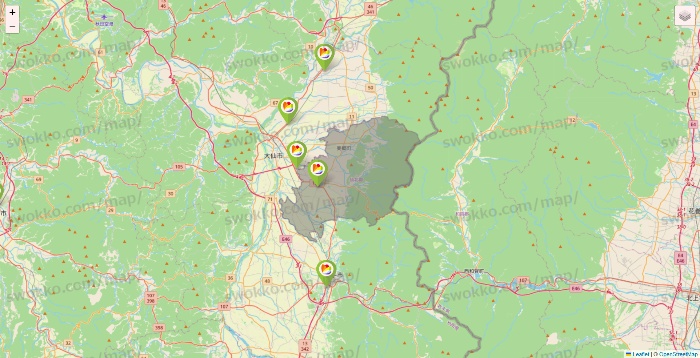 秋田県のSeria（セリア）の店舗地図