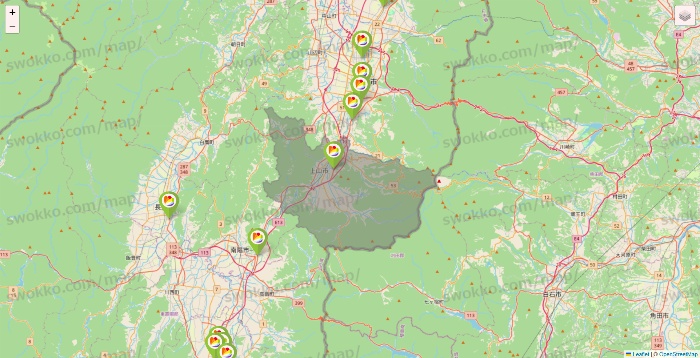 山形県のSeria（セリア）の店舗地図
