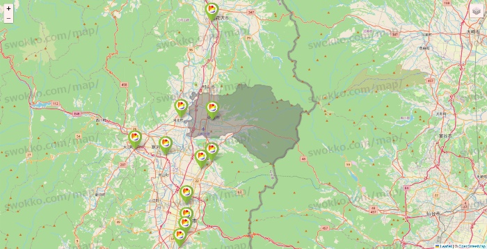 山形県のSeria（セリア）の店舗地図