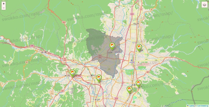 山形県のSeria（セリア）の店舗地図
