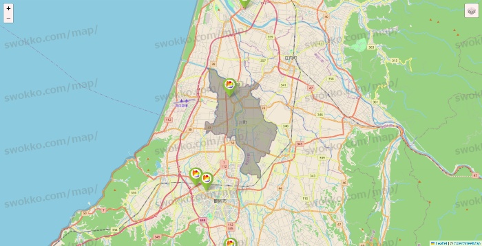 山形県のSeria（セリア）の店舗地図