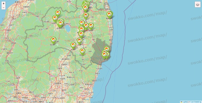 福島県のSeria（セリア）の店舗地図