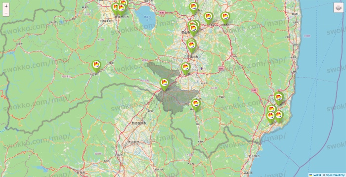 福島県のSeria（セリア）の店舗地図