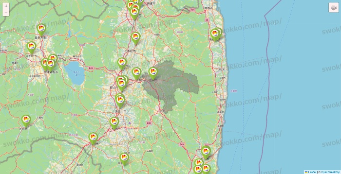 福島県のSeria（セリア）の店舗地図