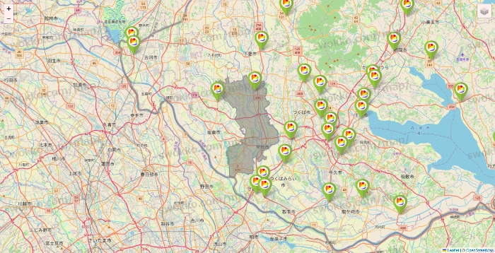 茨城県のSeria（セリア）の店舗地図