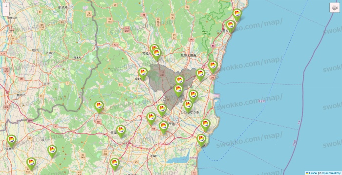 茨城県のSeria（セリア）の店舗地図