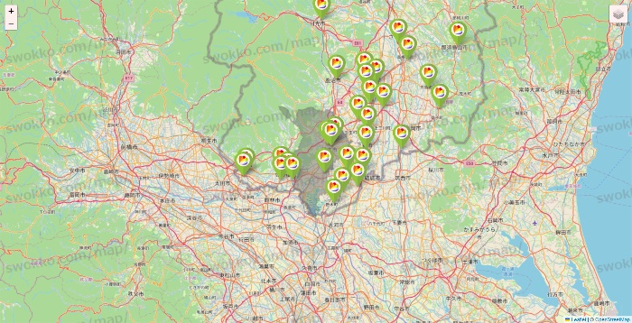 栃木県のSeria（セリア）の店舗地図