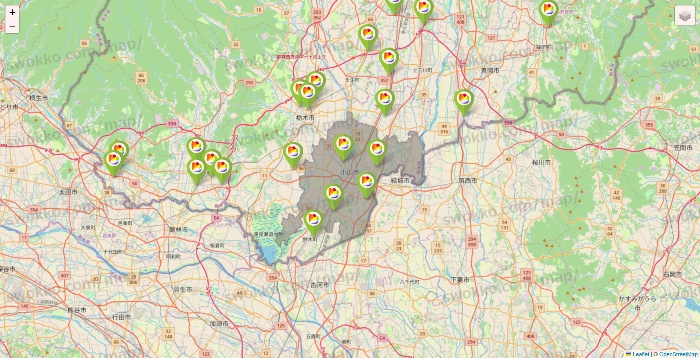 栃木県のSeria（セリア）の店舗地図