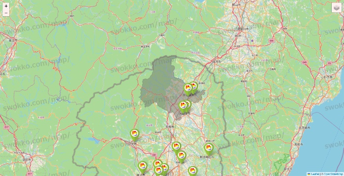 栃木県のSeria（セリア）の店舗地図