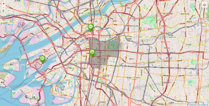 大阪府のシェイクシャックの店舗地図