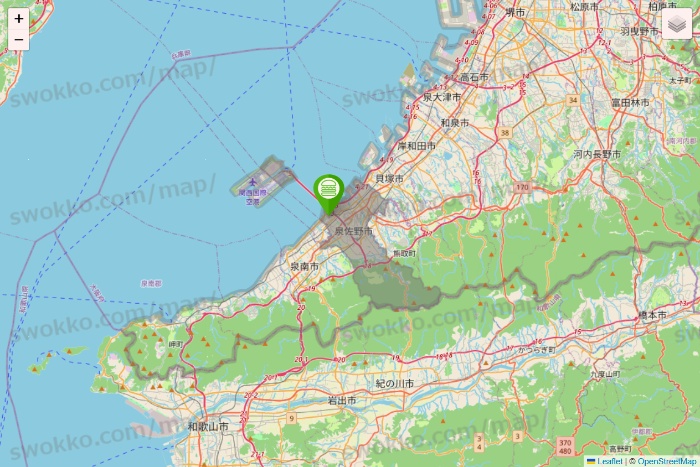 大阪府のシェイクシャックの店舗地図