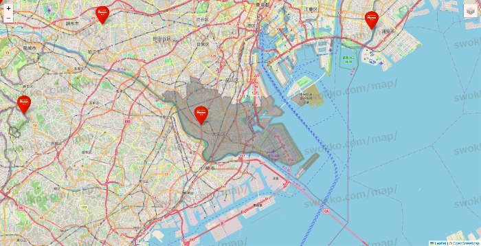 東京都の島忠の店舗地図
