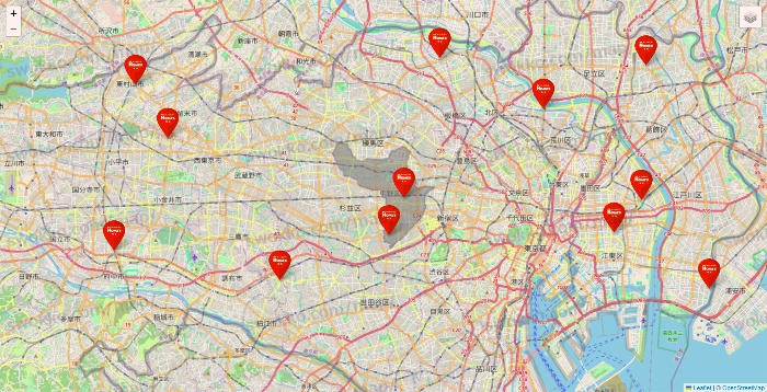 東京都の島忠の店舗地図