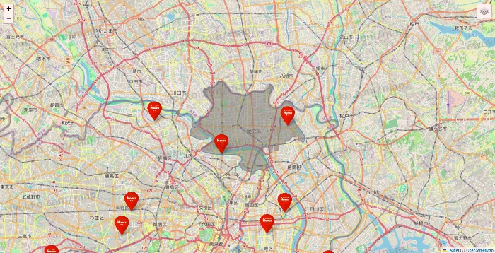 東京都の島忠の店舗地図