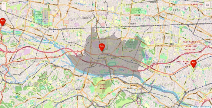 東京都の島忠の店舗地図