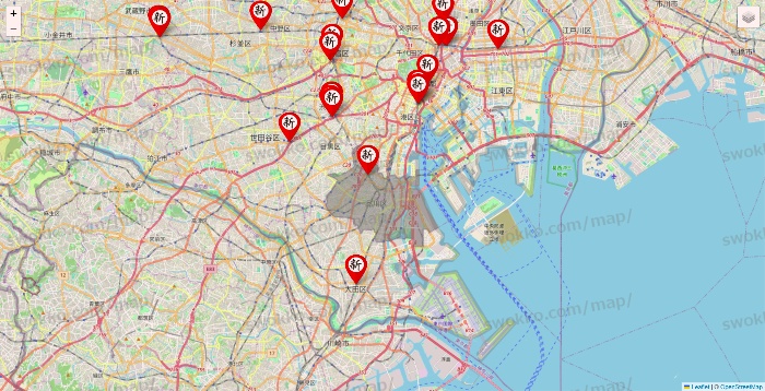 東京都の新時代の店舗地図
