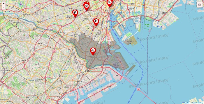 東京都の新時代の店舗地図