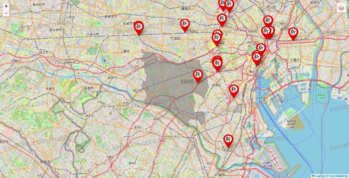 東京都の新時代の店舗地図
