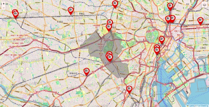東京都の新時代の店舗地図