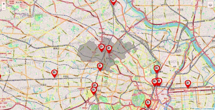 東京都の新時代の店舗地図