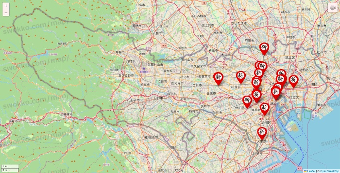東京都の新時代の店舗地図