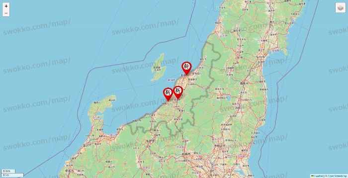 新潟県の新時代の店舗地図