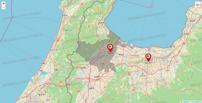 富山県の新時代の店舗地図