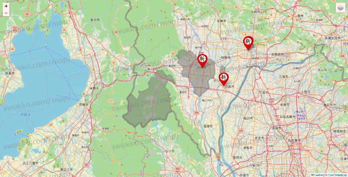 岐阜県の新時代の店舗地図