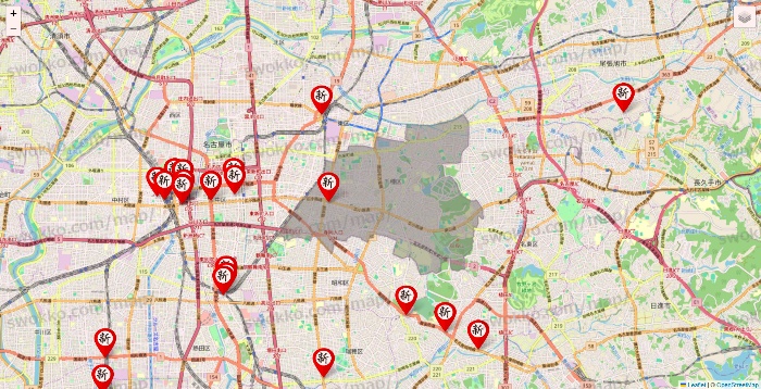 愛知県の新時代の店舗地図