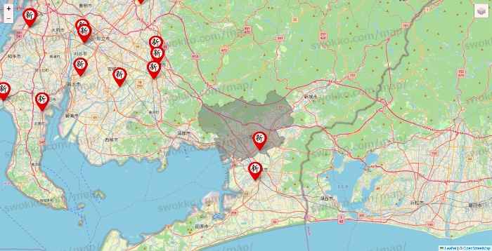 愛知県の新時代の店舗地図