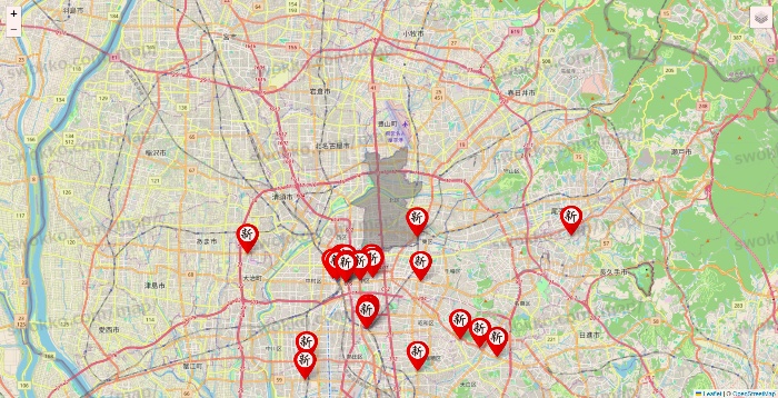 愛知県の新時代の店舗地図