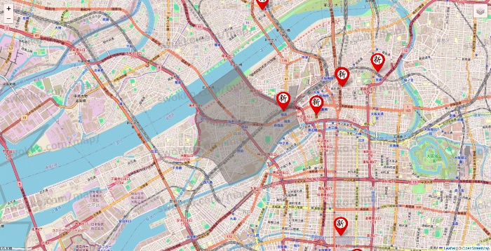 大阪府の新時代の店舗地図