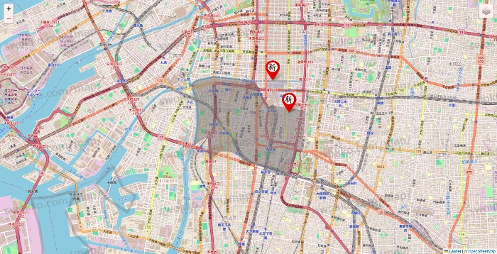 大阪府の新時代の店舗地図