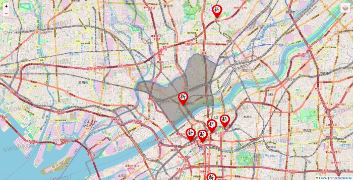 大阪府の新時代の店舗地図