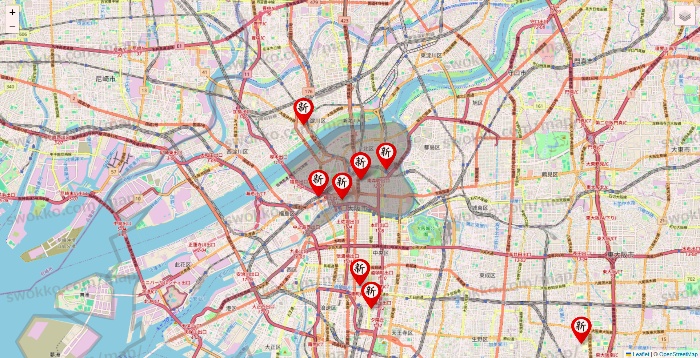 大阪府の新時代の店舗地図