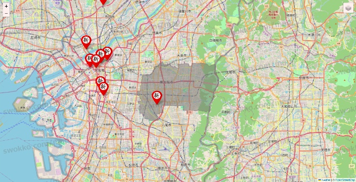 大阪府の新時代の店舗地図