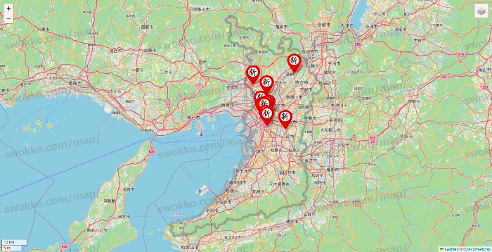 大阪府の新時代の店舗地図