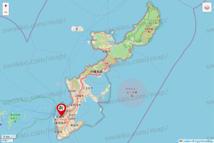 沖縄県の新時代の店舗地図