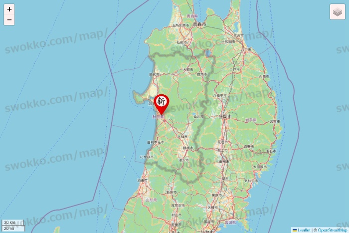 秋田県の新時代の店舗地図