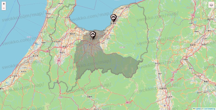 富山県のショーグンバーガーの店舗地図