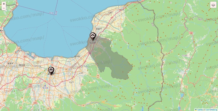 富山県のショーグンバーガーの店舗地図