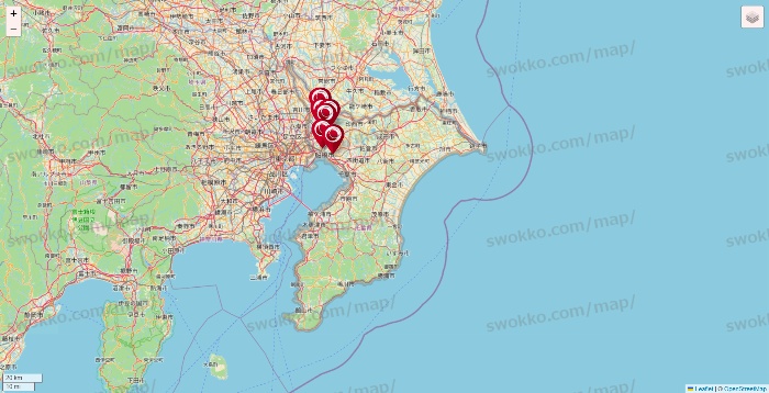 千葉県の損保ケアの店舗地図
